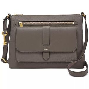 Fossil Gray Pebbled Leather Bag